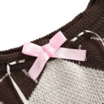 Y2K Drop-Waist Diamond Pattern Knit Mini Skirt - Image 3